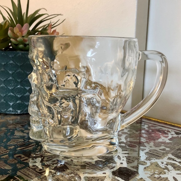Clear Glass Skull Shaped Coffee Mug - Picture 4 of 5
